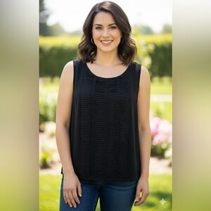 St.Anthony Evening black blouse sleeveless embellished size 14 formal bussiness*